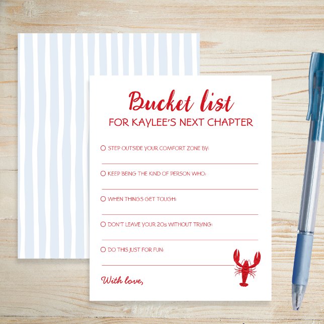 Bucket List Next Chapter Crawfish Graduation Card (Bucket List Next Chapter Crawfish Graduation Card)