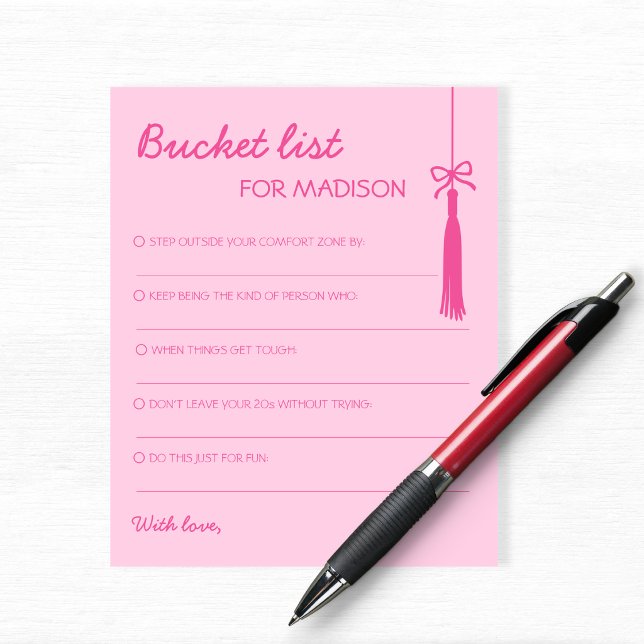 Bucket List Pink Advice Grad Activity Graduation (Bucket List Pink Advice Grad Activity Graduation)