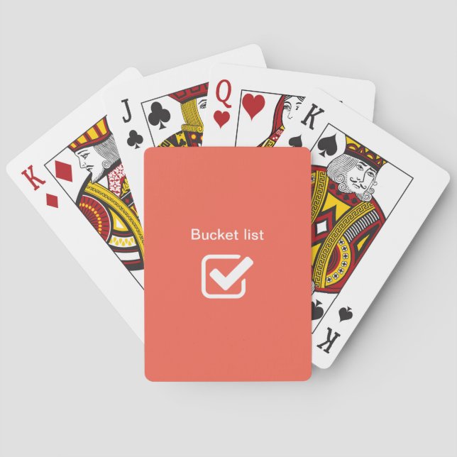 Bucket list - playing cards (Back)