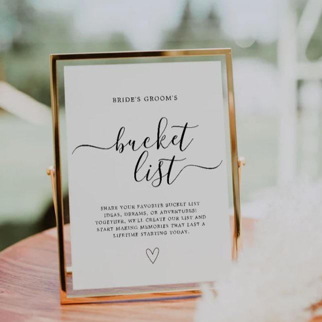  Bucket List Sign Wedding Bucket List Guestbook Invitation (Bucket List Sign Wedding Bucket List Guestbook Invitation)