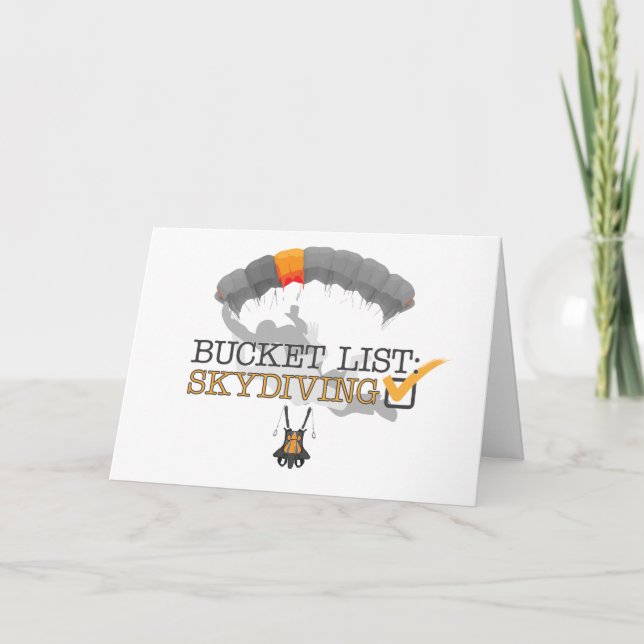 Bucket List: Skydiving (Customisable) Card (Front)