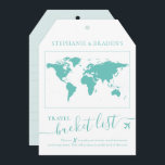 Bucket List Travel Advice Tag Shape Card Turquoise<br><div class="desc">Turquoise Teal Blue Luggage tag shaped bucket list shower game card that creates a creative alternative guest book when friends and family fill them with travel advice and vacation ideas for the destination wedding couple or travel theme reception or bridal shower party. More colours are available in our Collection or...</div>