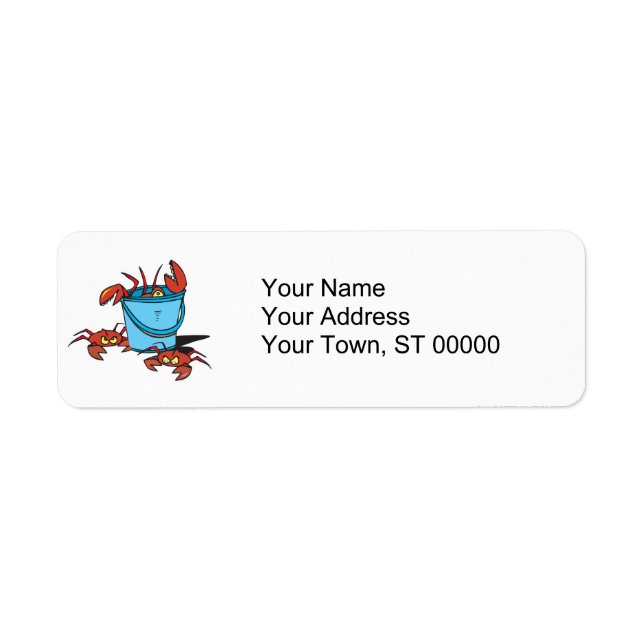 bucket of crabs return address label (Front)