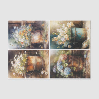 Bucket of Flowers Tissue Paper