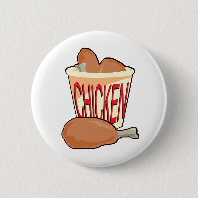 bucket of fried chicken 6 cm round badge (Front)
