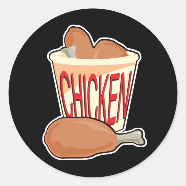 bucket of fried chicken classic round sticker (Front)