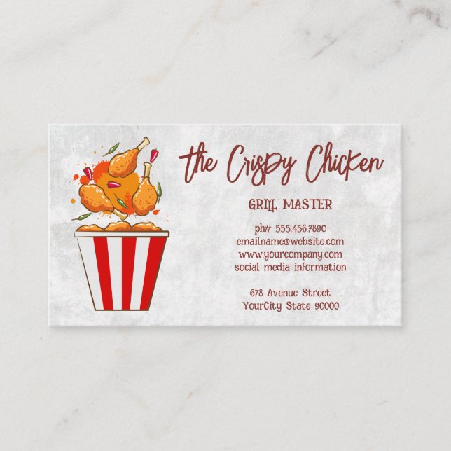 Bucket of Fried Chicken Logo Business Card (Front)