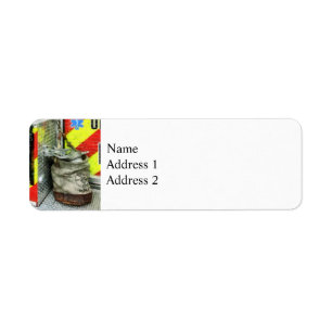 Bucket on Fire Truck Return Address Label