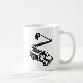 bucket truck cherry picker retro coffee mug