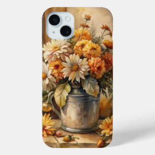 Bucket with Fall Floral iPhone 15 Mini Case