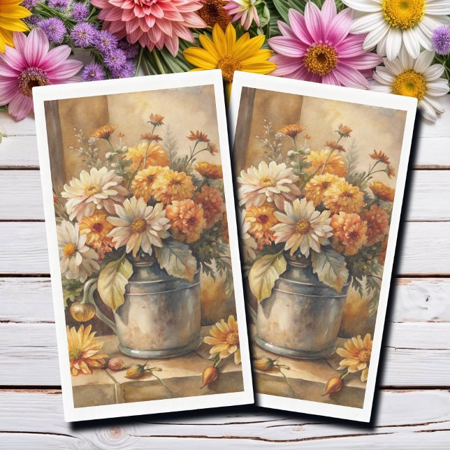 Bucket with Fall Floral   Napkin (Creator Uploaded)