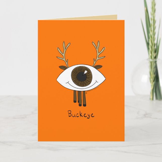 Buckeye  - Eyeball Buck Deer Hunter Greeting Card (Front)