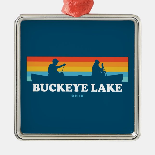 Buckeye Lake Ohio Canoe Metal Ornament (Front)
