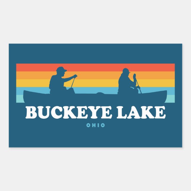 Buckeye Lake Ohio Canoe Rectangular Sticker (Front)