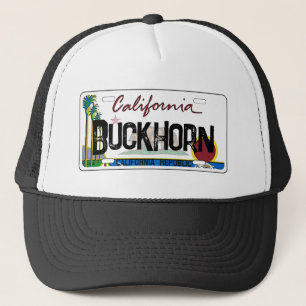 Buckhorn California flag license plate hat