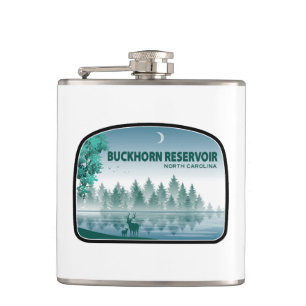 Buckhorn Reservoir North Carolina Deer Hip Flask