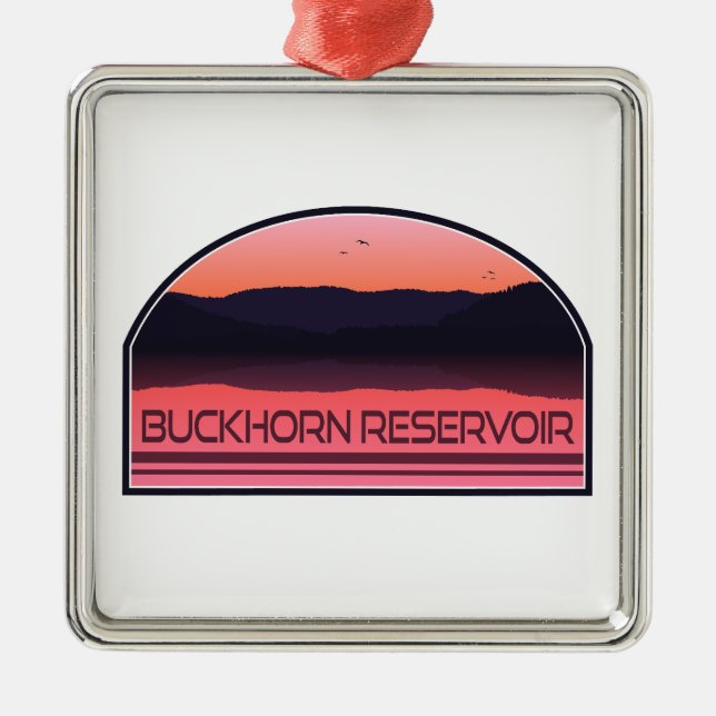 Buckhorn Reservoir North Carolina Red Sunrise Metal Ornament (Front)