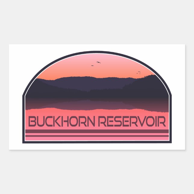 Buckhorn Reservoir North Carolina Red Sunrise Rectangular Sticker (Front)