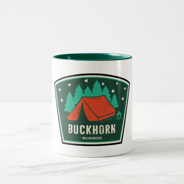 Buckhorn Wilderness Camping Two-Tone Coffee Mug (Center)