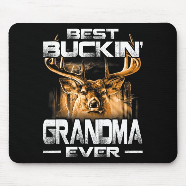 Buckin' Grandma Ever Shirt Deer Hunting Bucking Fa Mouse Pad (Front)