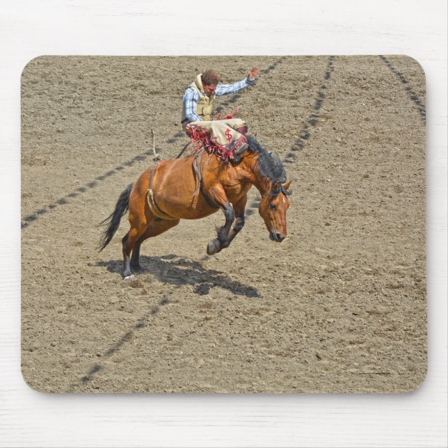 Bucking Bronco and Rodeo Cowboy #Gift Mouse Pad (Front)