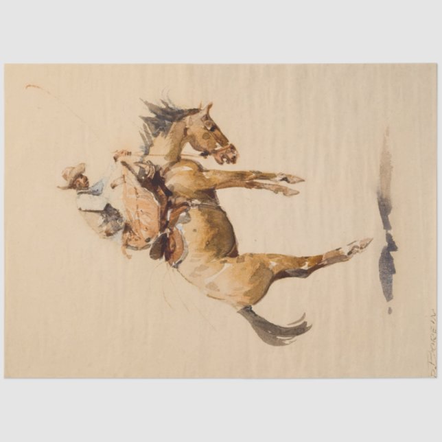 Bucking Bronco by Edward Borein Tissue Paper (Front)