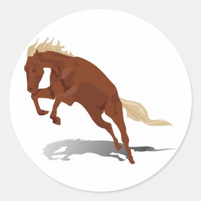 Bucking Bronco Classic Round Sticker (Front)