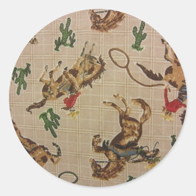 Bucking Bronco Classic Round Sticker (Front)