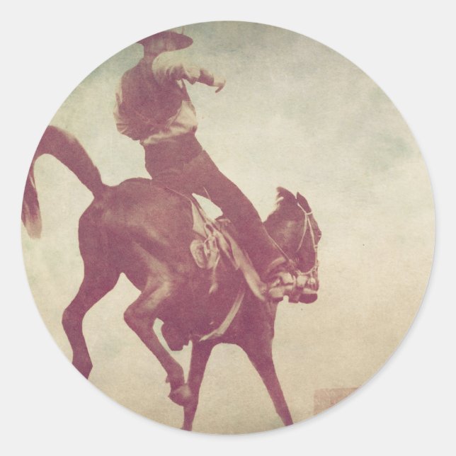 Bucking Bronco Classic Round Sticker (Front)