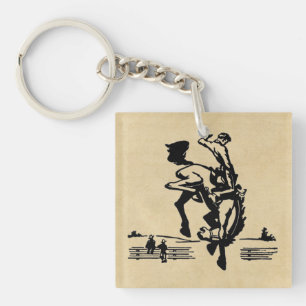Bucking Bronco Rider Key Ring