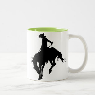 Bucking Bronco; Rodeo; Cool Two-Tone Coffee Mug