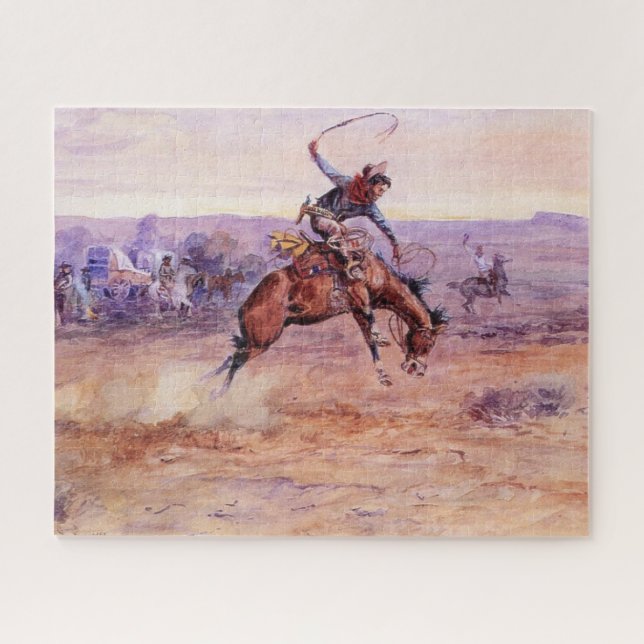 Bucking Bronco (Taming a Wild Horse) Jigsaw Puzzle (Horizontal)