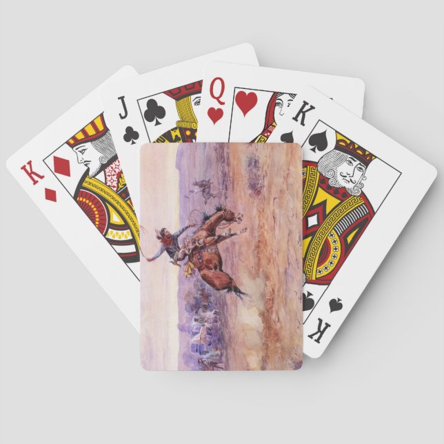 Bucking Bronco (Taming a Wild Horse) Playing Cards (Back)
