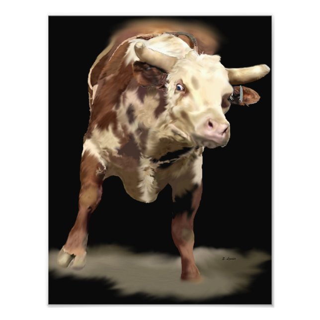 Bucking Bull Art Print (Front)