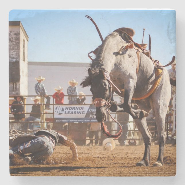 bucking horse stone coaster (Front)