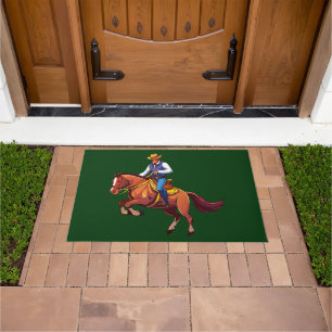 Bucking horse with the man doormat