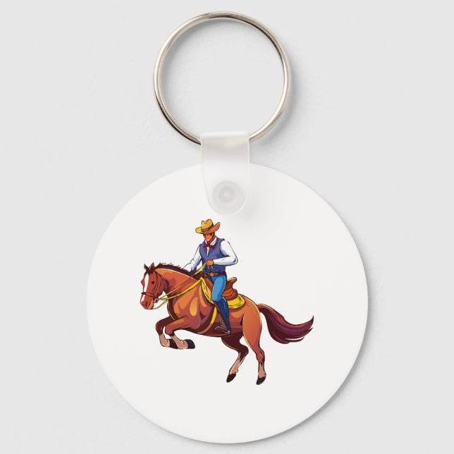 Bucking horse with the man key ring (Front)