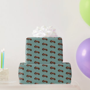 Bucking paint horse wrapping paper