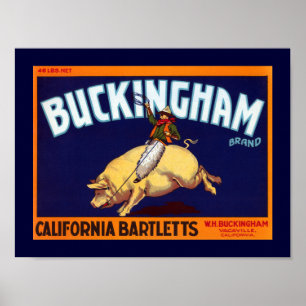 Buckingham Brand California Bartletts Poster