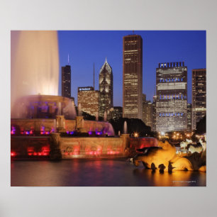 Buckingham Fountain at Dusk Poster
