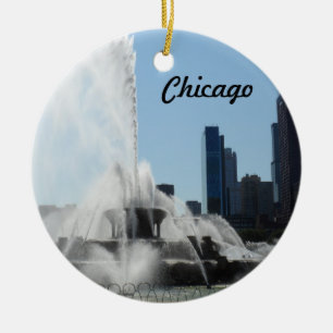Buckingham Fountain - Chicago Ceramic Tree Decoration