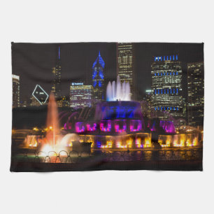 Buckingham Fountain Chicago Tea Towel