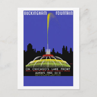"Buckingham Fountain, Chicago" Vintage Travel Postcard