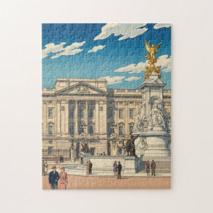 Buckingham Palace Japanese Woodblock Print Jigsaw Puzzle