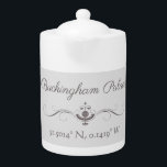 Buckingham Palace Latitude and Longitude<br><div class="desc">Latitude and longitude coordinates for Buckingham Palace,  London,  England. Fancy font and divider adds a touch of  elegance .  Pastel grey background</div>