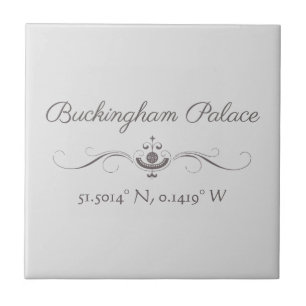Buckingham Palace Latitude and Longitude  Ceramic Tile