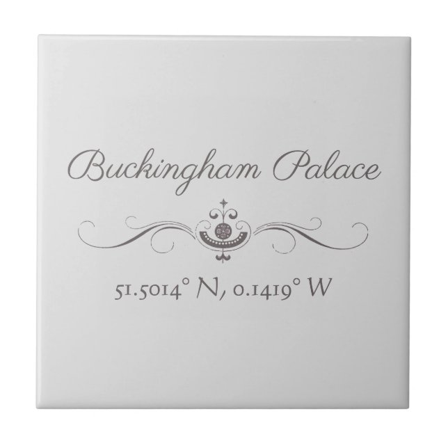 Buckingham Palace Latitude and Longitude  Ceramic Tile (Front)