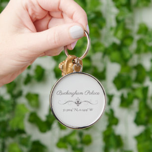 Buckingham Palace Latitude and Longitude Key Ring