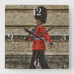 Buckingham Palace Queen's Guard Square Wall Clock