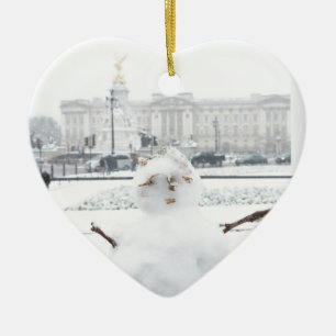 Buckingham Palace snowman London Ceramic Tree Decoration